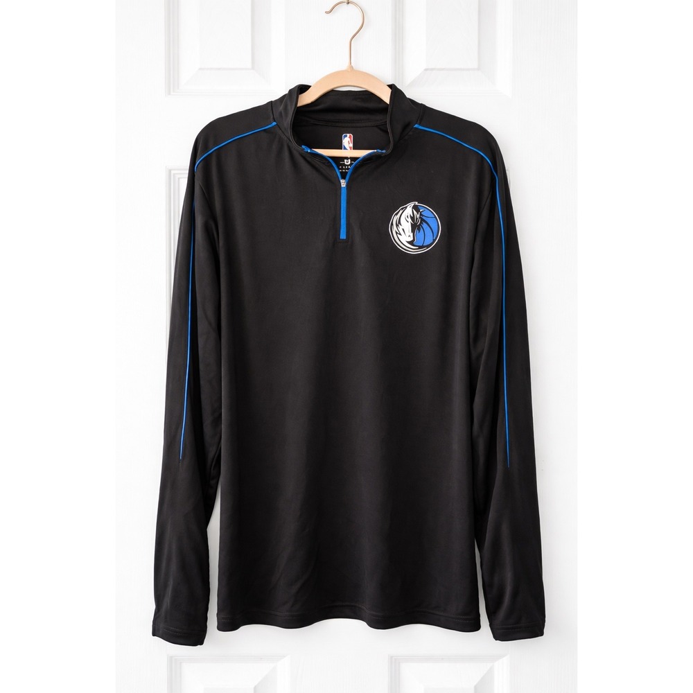 NBA Dallas‎ Mavericks Quarter Zip Pullover Black XL Basketball Warm Up